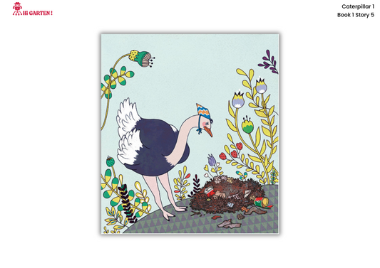 Free Download printable Story 5 – MNO Ostrich Needs a New Nest – Hi Garten Stories Caterpillar 1 – from Hamcodes