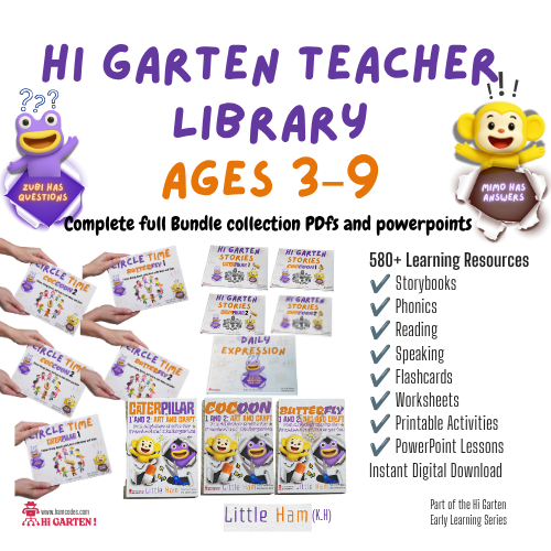 Hi Garten Teacher Library | 1-Year Preschool English Curriculum | 580+ PDFs, PowerPoint & Printables