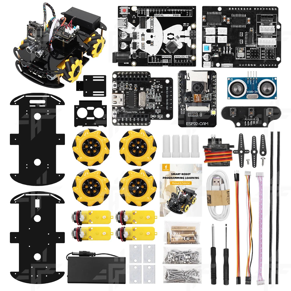 ESP32 Smart Robot Kit – AI-powered, Wi-Fi-controlled, solar-charging robotics kit