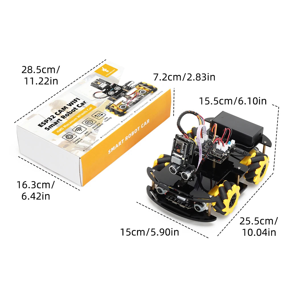 ESP32 Smart Robot Kit – AI-powered, Wi-Fi-controlled, solar-charging robotics kit