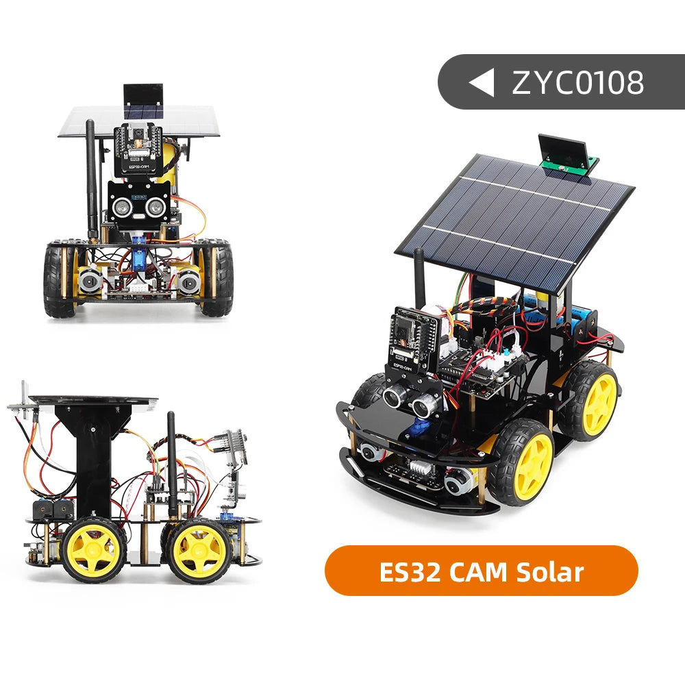 ESP32 Smart Robot Kit – AI-powered, Wi-Fi-controlled, solar-charging robotics kit