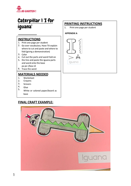 Free Download printable 13 CP13 GHI IGUANA CRAFT.pdf – Hi Garten from Hamcodes