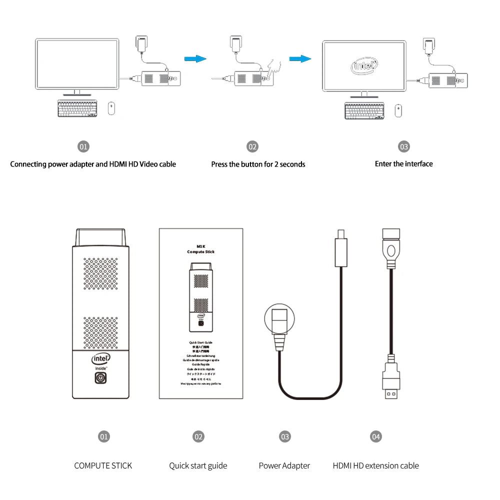 Hacker M1K Mini PC Stick – Intel Celeron J4125, Windows 11, 8GB RAM & WiFi