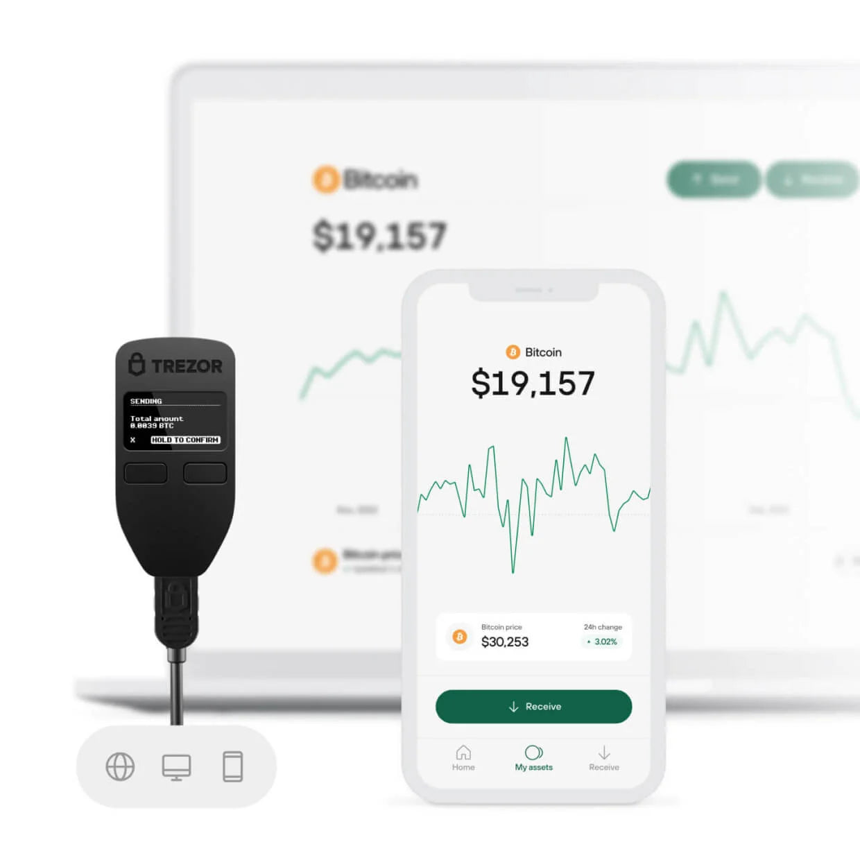 Hacker Trezor Model One – Secure crypto hardware wallet for cold storage