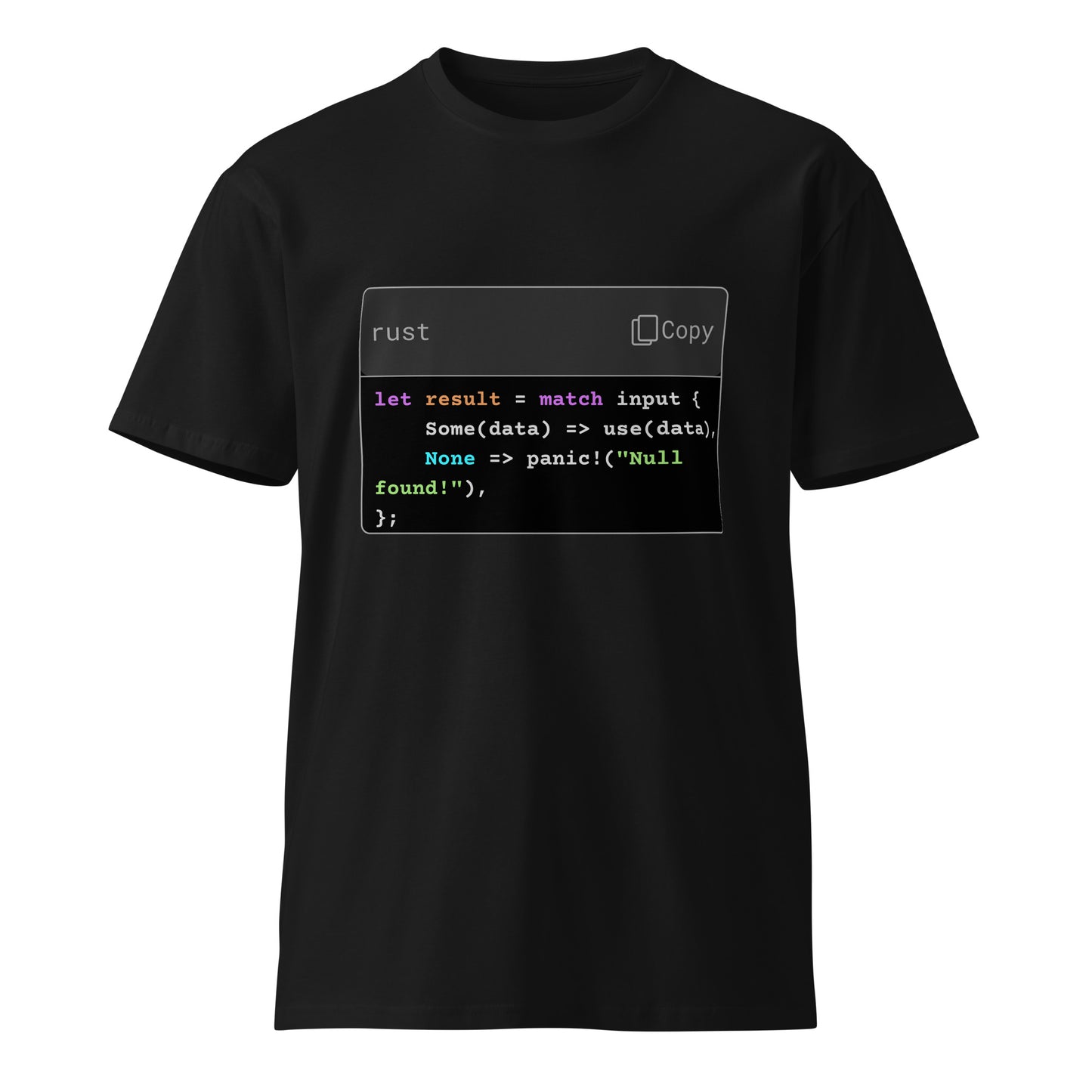 Hamcodes match input Tee – Handle with Care. Or Just Panic. Unisex premium t-shirt
