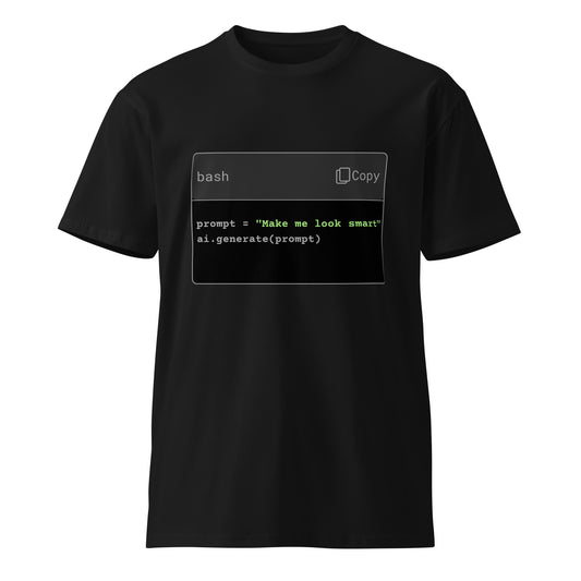 Hamcodes Make Me Look Smart Tee – AI Confidence, Printed Unisex premium t-shirt