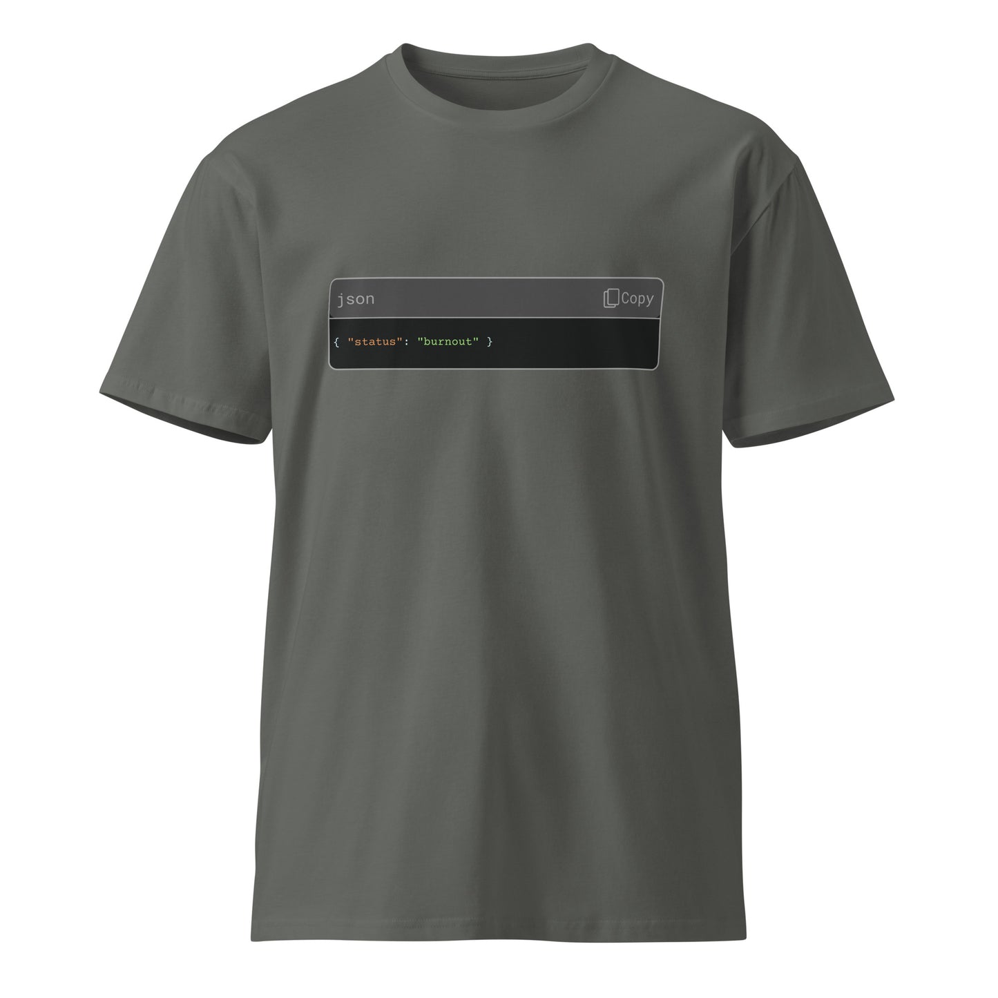 Hamcodes JSON BREAKDOWN Tee – API-Formatted Existential CrisisUnisex premium t-shirt