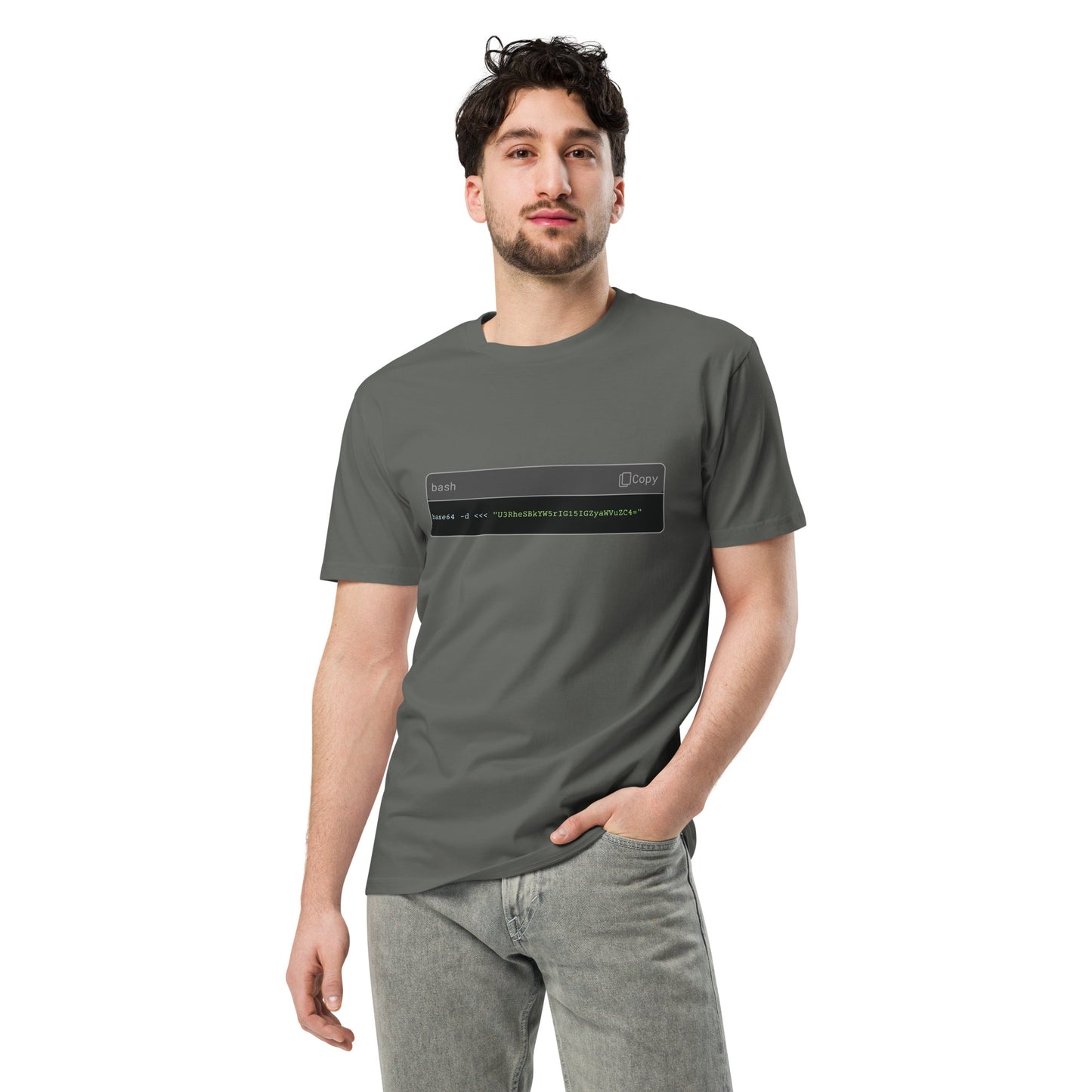 Hamcodes ALL YOUR BASE Tee – Decoded Style. Encoded Message Unisex premium t-shirt