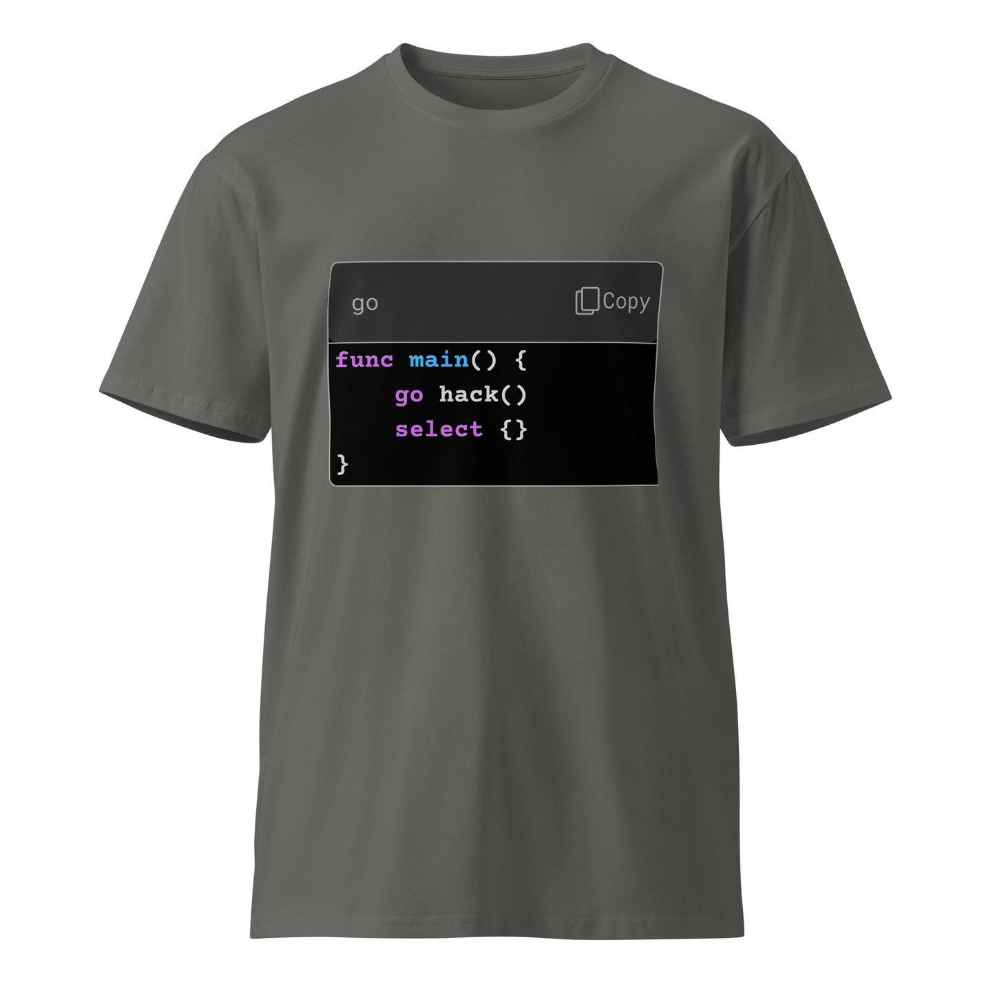Hamcodes go hack() Tee – Concurrency Never Looked So Clean Unisex premium t-shirt