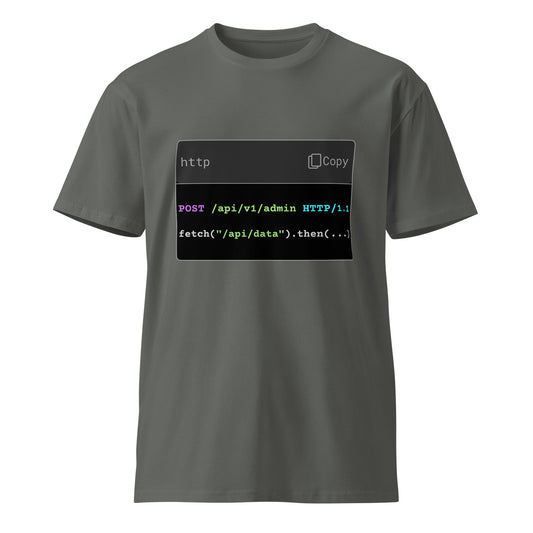 Hamcodes POST /admin Tee – Speak Fluent HTTP. Respond in Code. Unisex premium t-shirt
