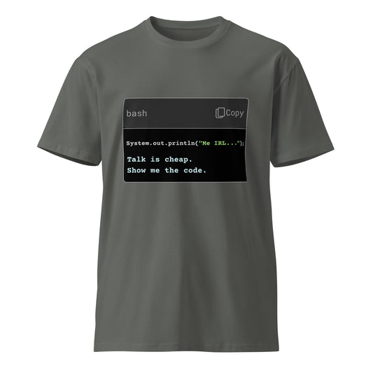 Hamcodes Show Me the Code Tee – Less Talk. More Shell. Unisex premium t-shirt