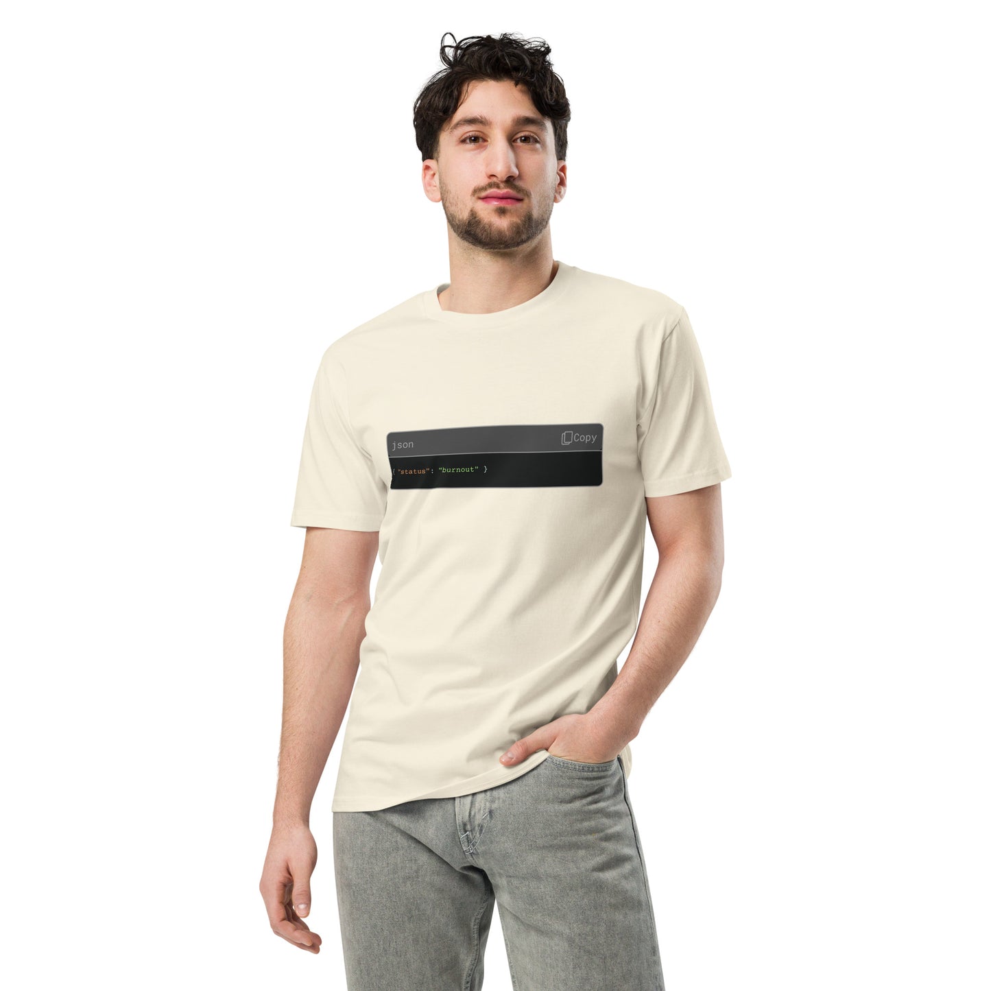 Hamcodes JSON BREAKDOWN Tee – API-Formatted Existential CrisisUnisex premium t-shirt