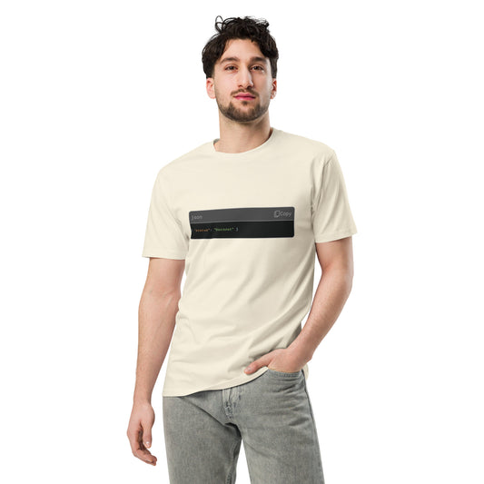 Hamcodes JSON BREAKDOWN Tee – API-Formatted Existential CrisisUnisex premium t-shirt