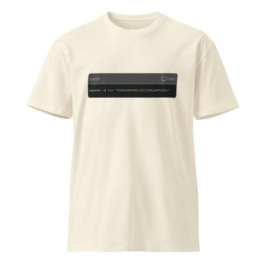 Hamcodes ALL YOUR BASE Tee – Decoded Style. Encoded Message Unisex premium t-shirt