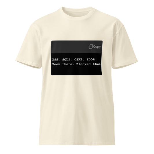 Hamcodes Been There. Blocked That. Tee – The Web App Firewall Flex Unisex premium t-shirt