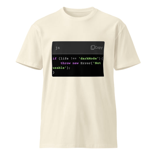 Hamcodes Dark Mode or Bust Tee – Error-Handled Aesthetics Unisex premium t-shirt