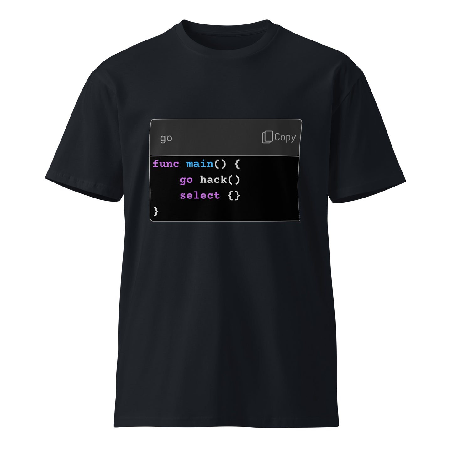 Hamcodes go hack() Tee – Concurrency Never Looked So Clean Unisex premium t-shirt