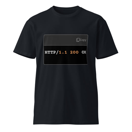 Hamcodes HTTP/1.1 200 OK Tee – Minimal, Confirmed, and Dev-Approved Unisex premium t-shirt