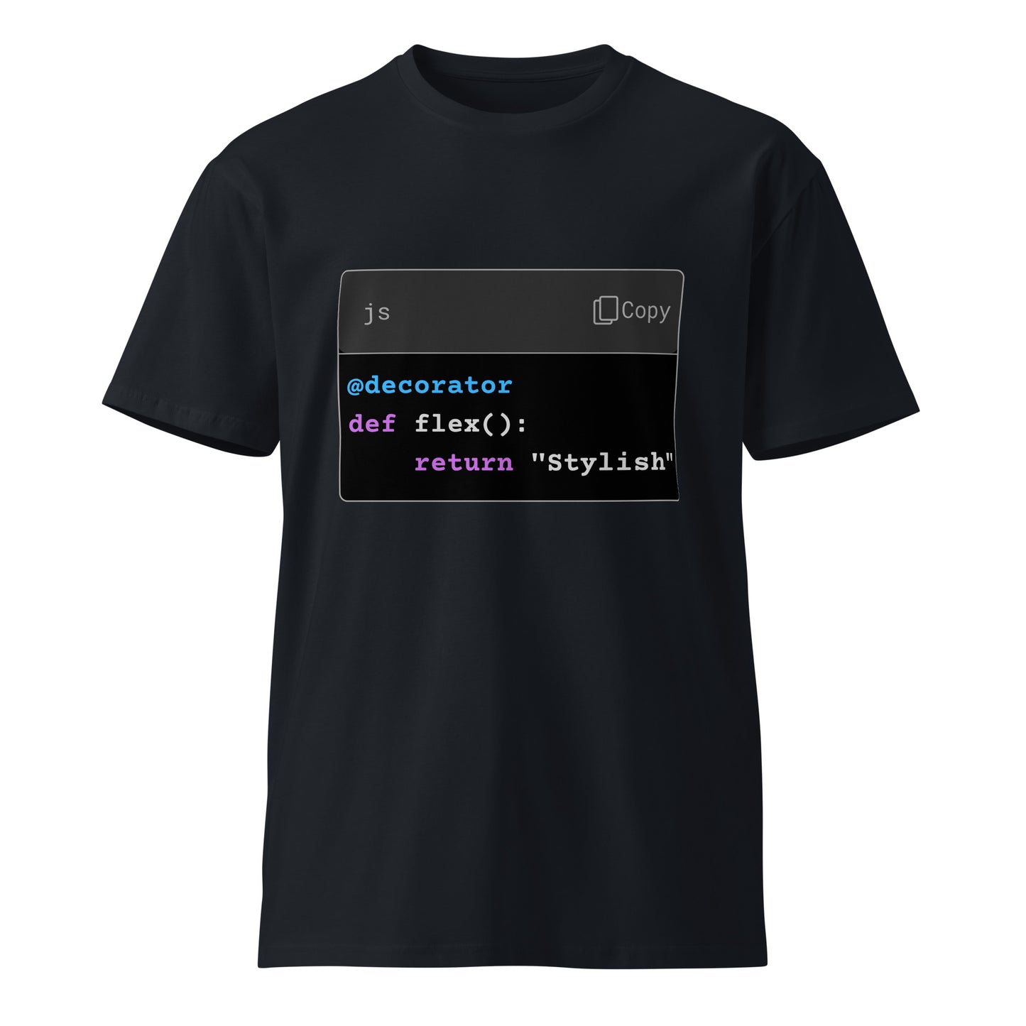 Hamcodes @decorator flex() Tee – Functionally Stylish Unisex premium t-shirt