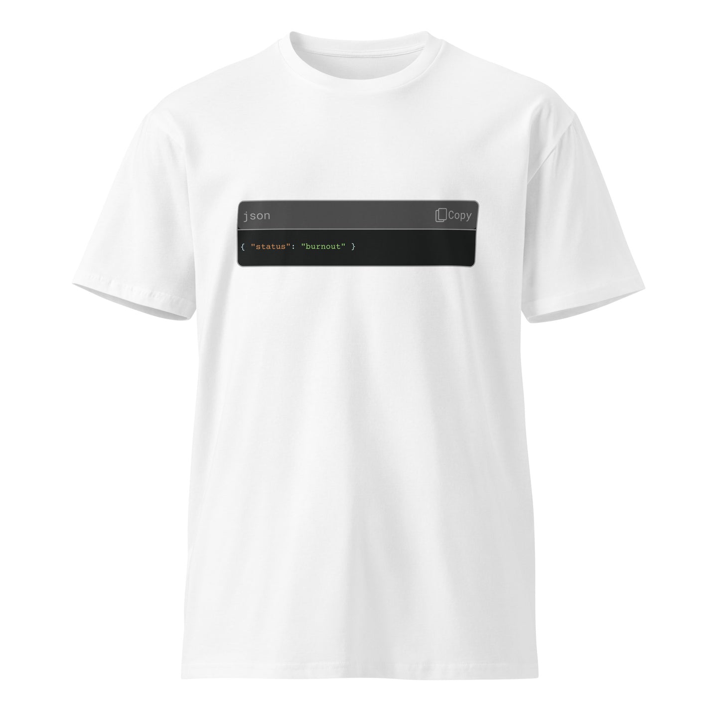 Hamcodes JSON BREAKDOWN Tee – API-Formatted Existential CrisisUnisex premium t-shirt