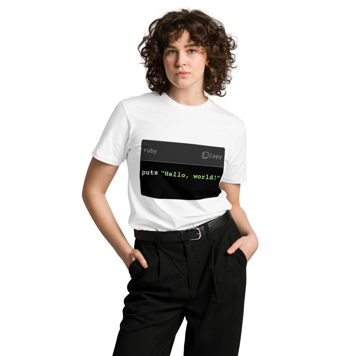 Hamcodes Ruby Hello World Tee – Simple, Pure, Iconic Unisex premium t-shirt