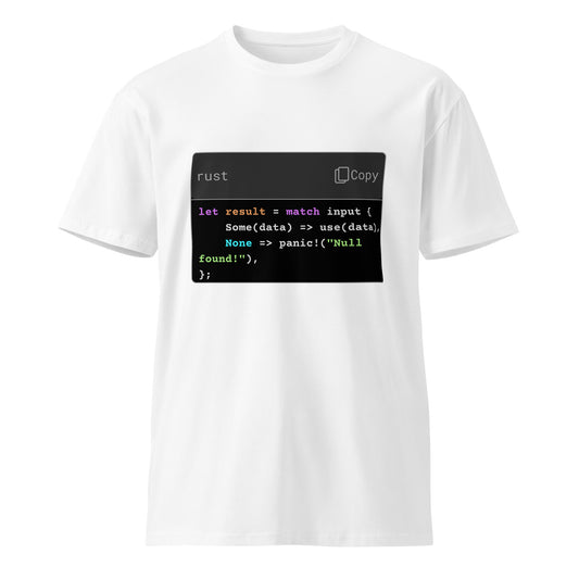 Hamcodes match input Tee – Handle with Care. Or Just Panic. Unisex premium t-shirt