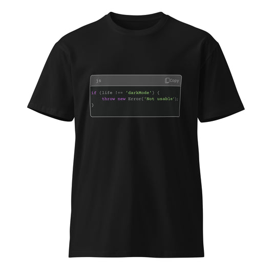 Hamcodes JS Syntax Minimalist Tee – Terminal Theme. Dev Style. All Comfort.