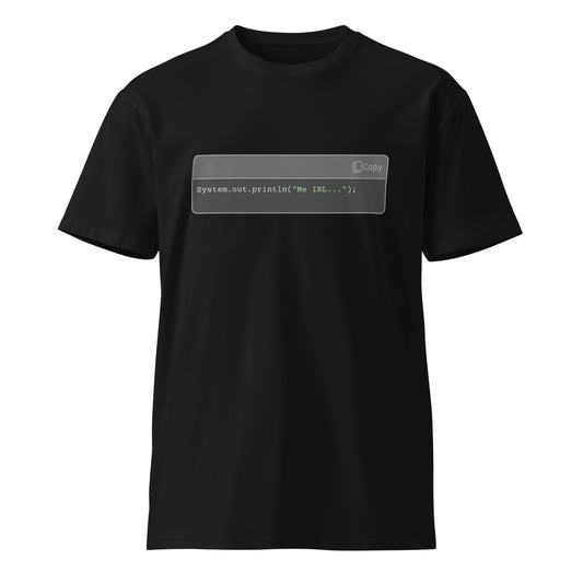 Hamcodes OUTPUT BUFFER FULL Tee – Java Dev Edition unisex premium T-shirt