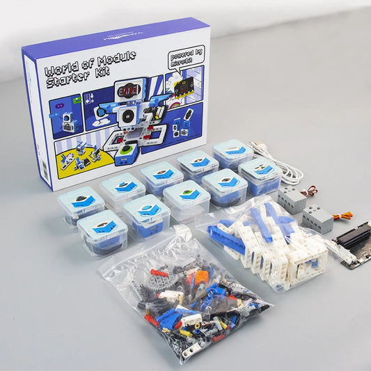 Micro:bit 21-in-1 DIY robotics kit with sensors & servos for STEM learning