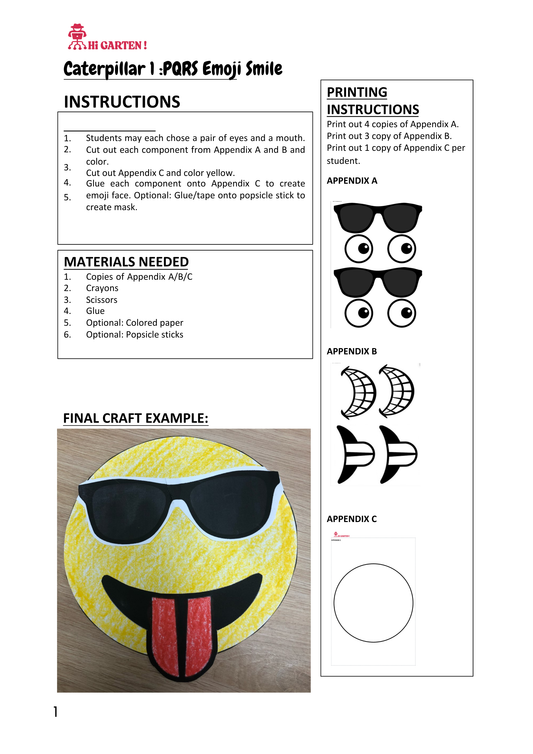 Free Download printable 30 CP30 PQRS SMILE 2 CRAFT.pdf – Hi Garten from Hamcodes