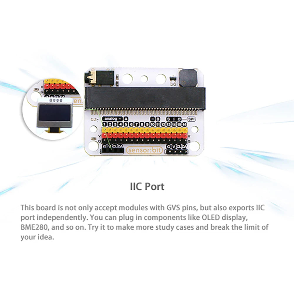 ELECFREAKS Micro:bit Sensor:bit IO Expansion Board – GVS Pin Interface for STEM Projects