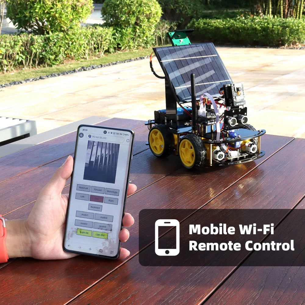 ESP32 Smart Robot Kit – AI Vision, Solar-Powered, Wi-Fi Controlled, Arduino-Compatible