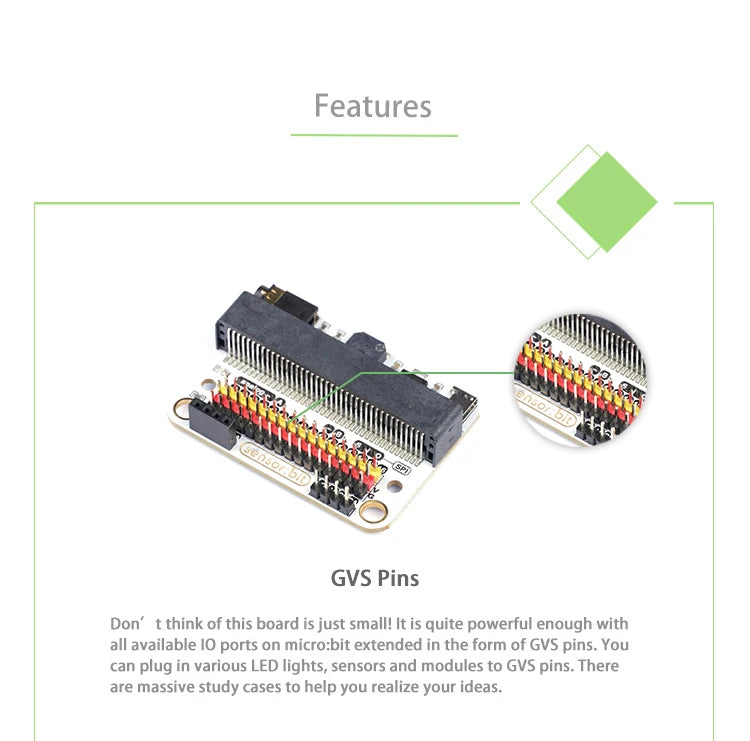 ELECFREAKS Micro:bit Sensor:bit – IO Expansion Board for Kids & Teens Coding.IIC, Buzzer & Audio Jack.