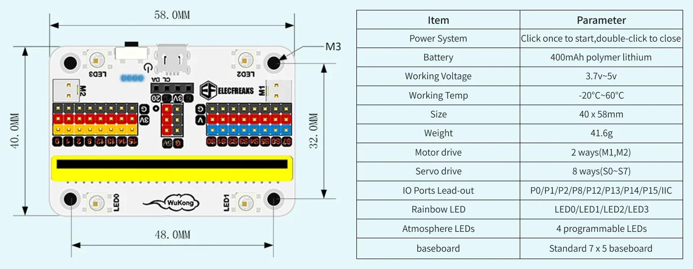 ELECFREAKS Micro:bit 32-in-1 STEM Coding Kit with Wukong Expansion. A Board for Puzzle Building Blocks Microbit Kids/Teens Fun Coding Robot project.