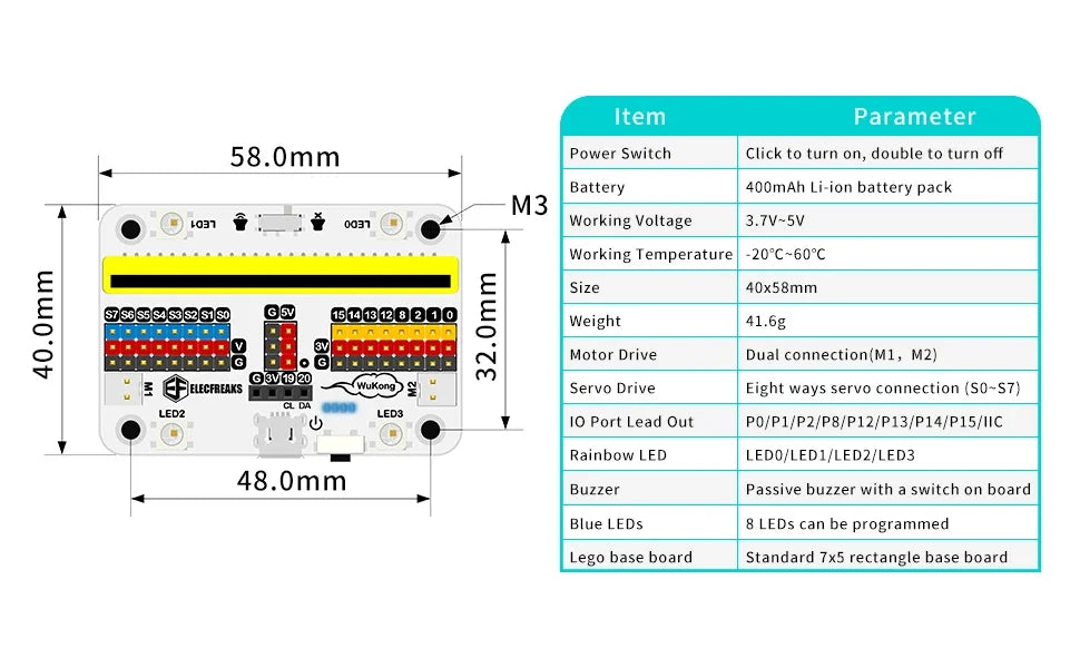 ELECFREAKS Wukong Micro:bit Expansion Board – STEM Coding & Robotics Kit