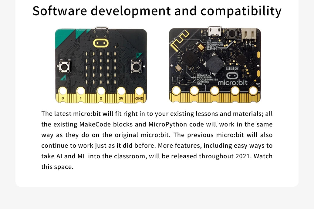 BBC Micro:bit V2 development board for STEM learning & coding projects