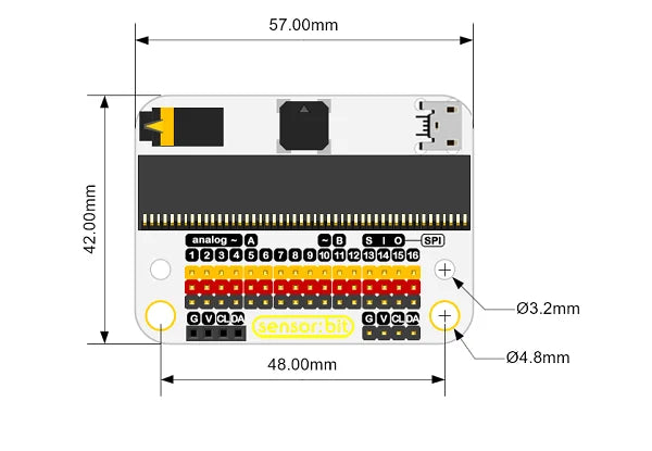 ELECFREAKS Micro:bit Sensor:bit – IO Expansion Board for Kids & Teens Coding.IIC, Buzzer & Audio Jack.