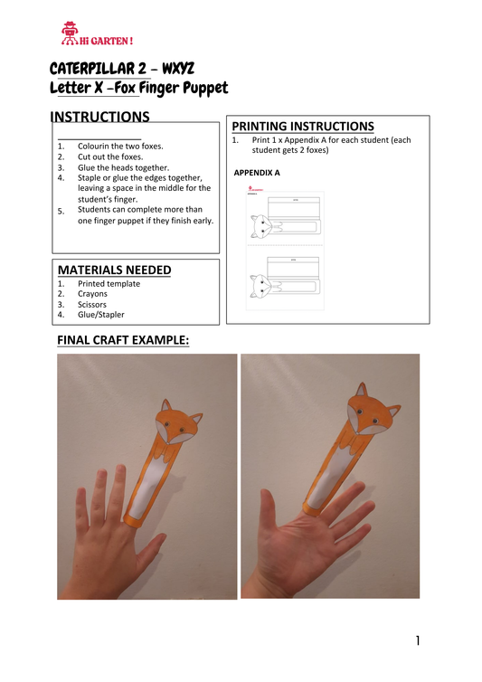 Free Download printable 37 CP37 WXYZ FOX CRAFT.pdf – Hi Garten from Hamcodes