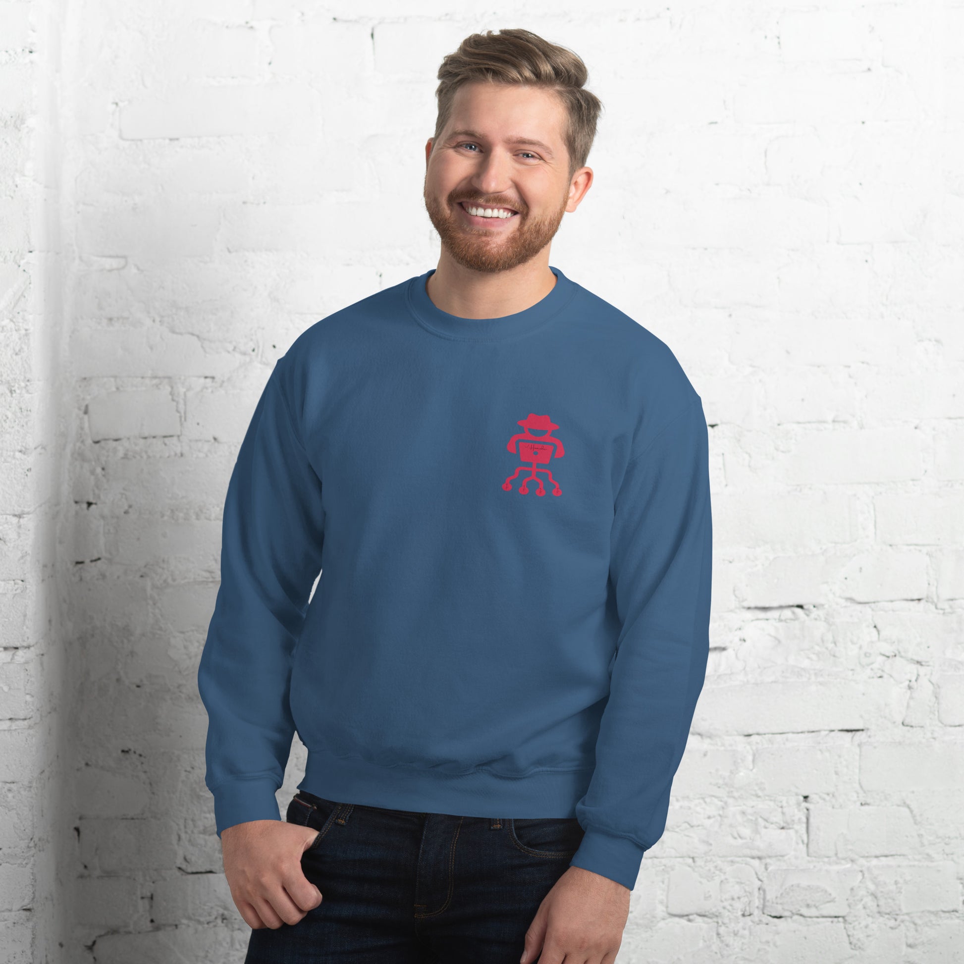 hamcodes unisex-crew-neck-sweatshirt-indigo-blue