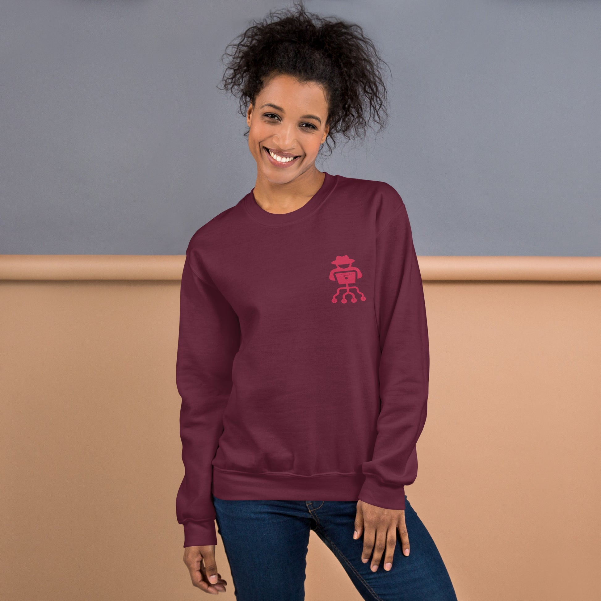 hamcodes unisex-crew-neck-sweatshirt-maroon