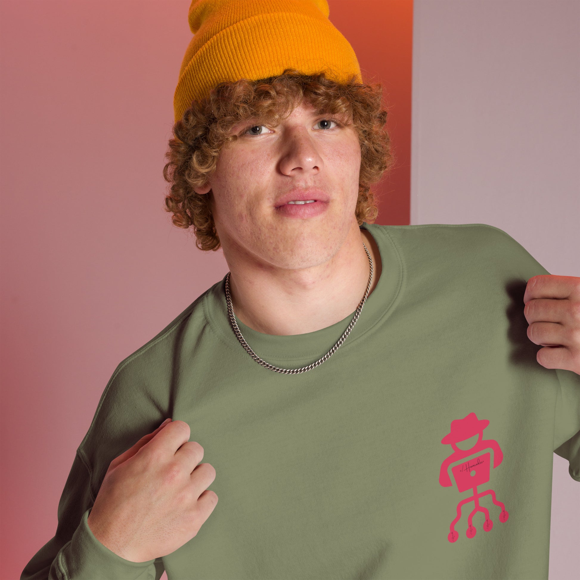 hamcodes unisex-crew-neck-sweatshirt-military-green