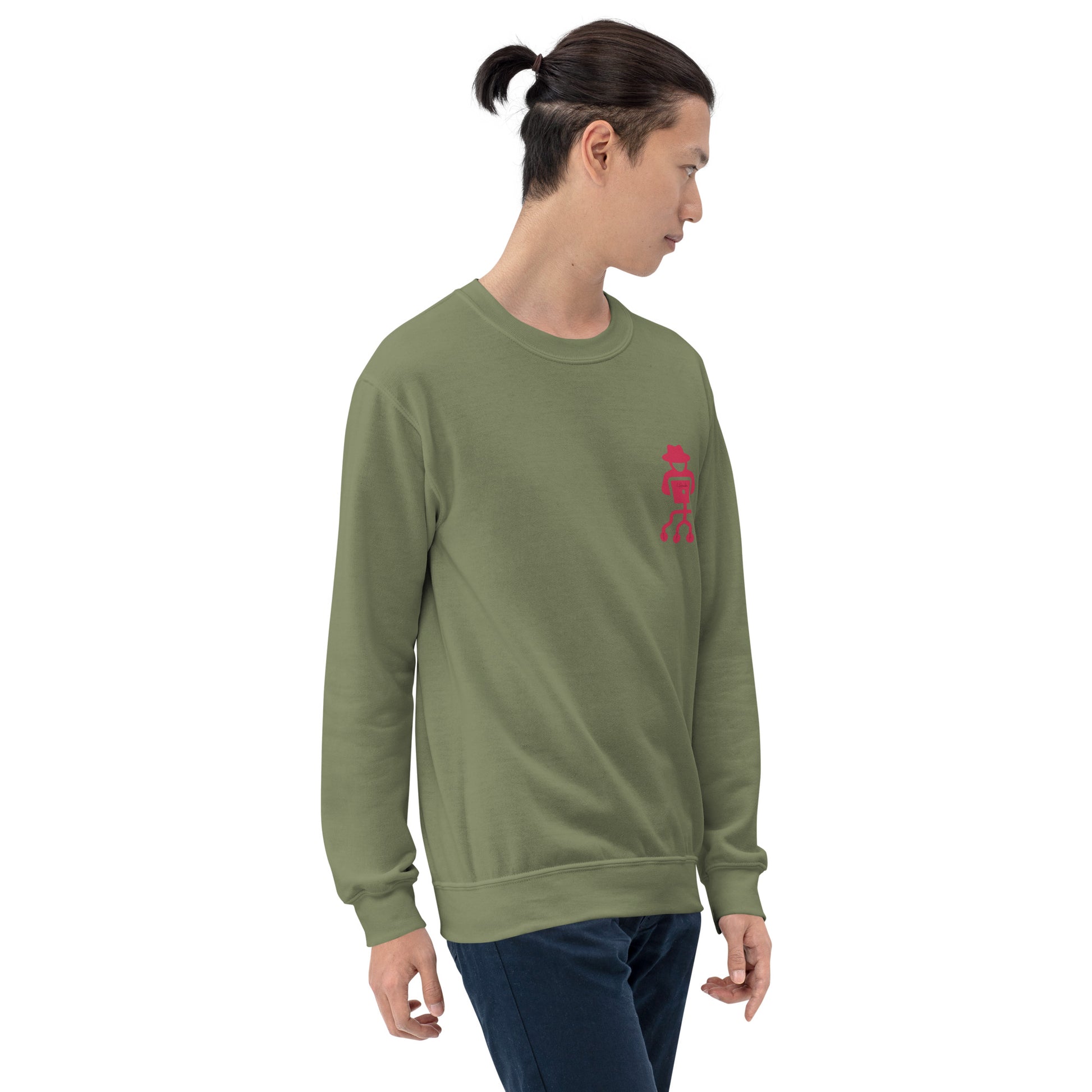 hamcodes unisex-crew-neck-sweatshirt-military-green