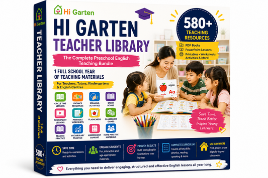 Hi Garten Teacher Library | 1-Year Preschool English Curriculum | 580+ PDFs, PowerPoint & Printables