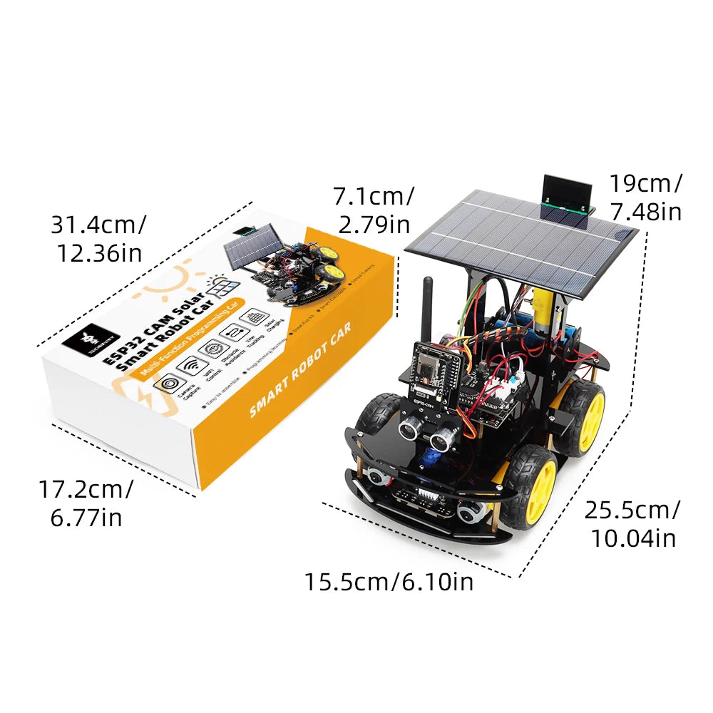 ESP32 Smart Robot Kit – AI Vision, Solar-Powered, Wi-Fi Controlled, Arduino-Compatible